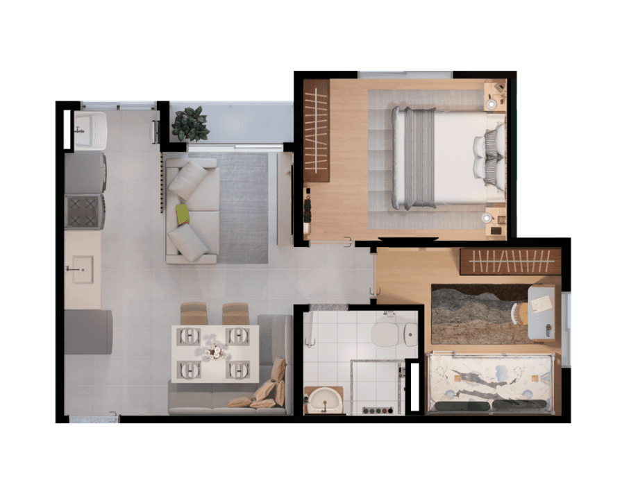 Planta  007 T 1 - COM VARANDA 